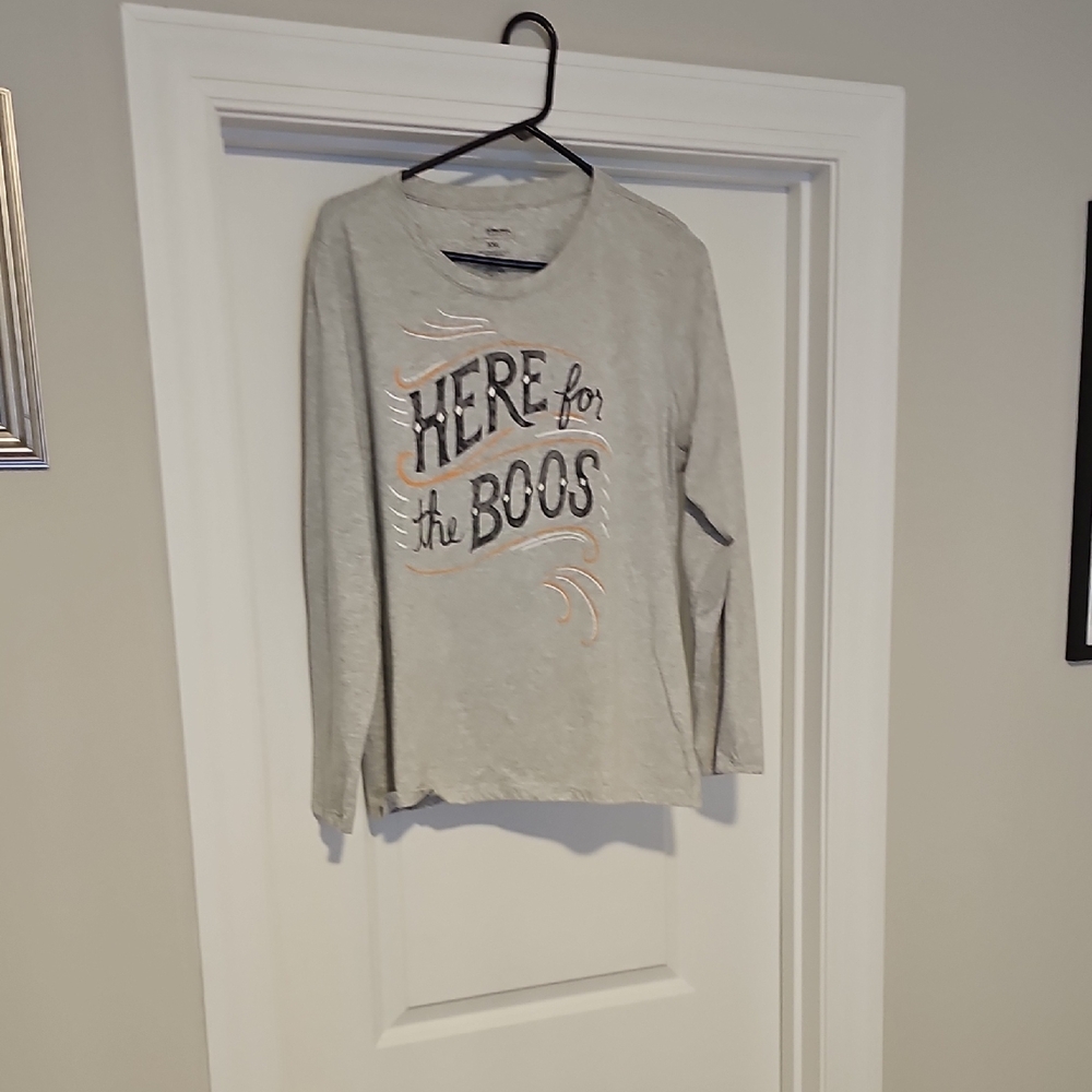 Sonoma Gray Long Sleeve Tee - Here for the Boos